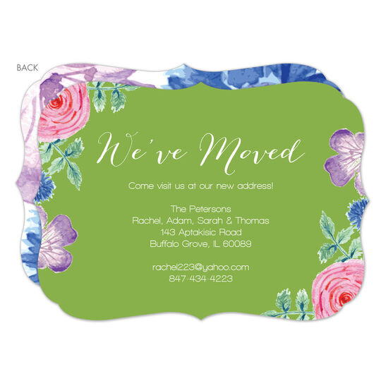 Green Vintage Flower Moving Announcements